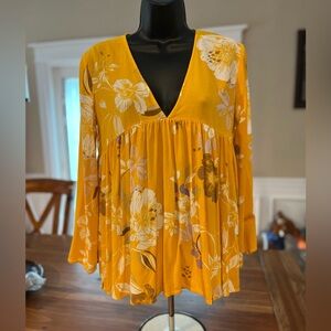 Free People bell sleeve top